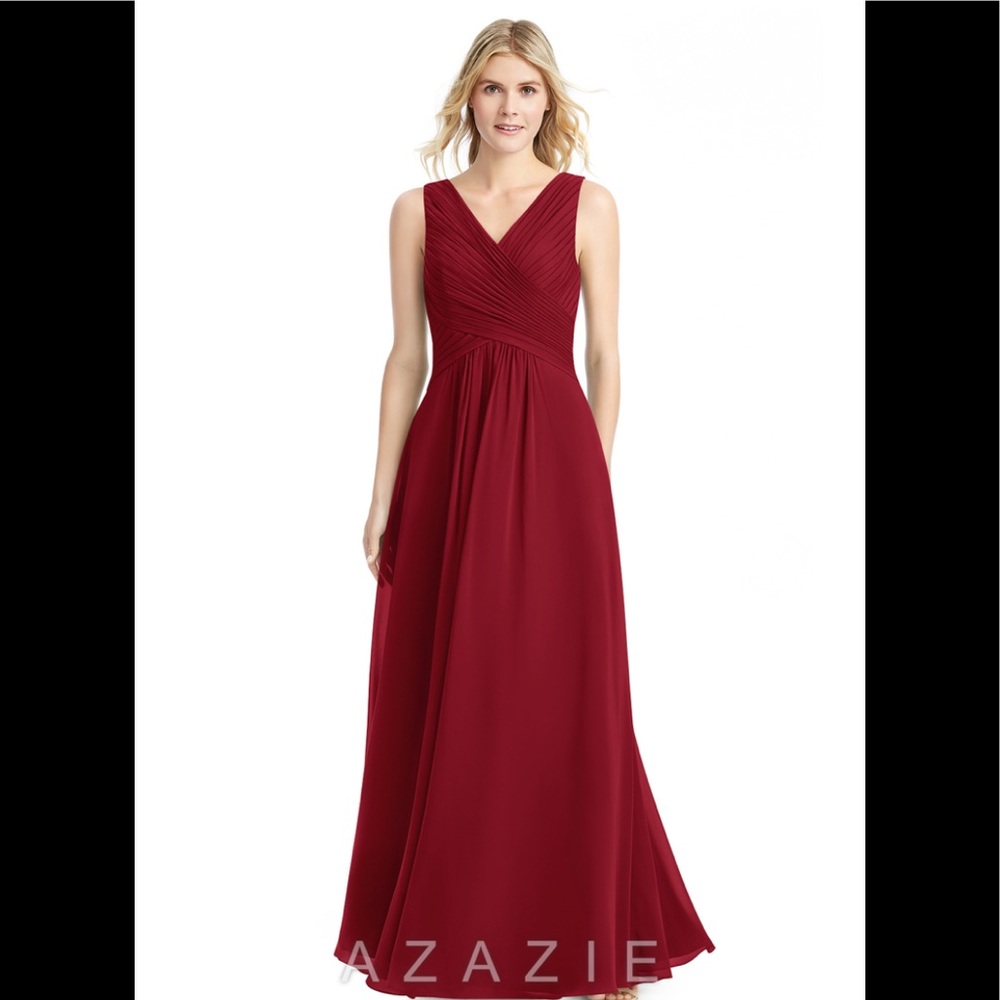 Azazi flora bridesmaid dress in burgundy